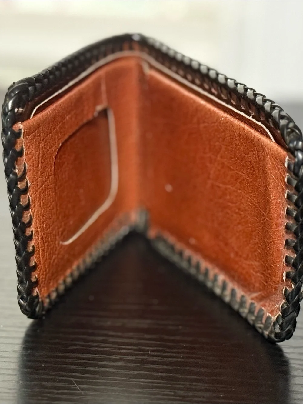 VTG Handmade Leather Wallet with Cowboy Motifs Boots & Spurs, Hat, Gun & Saddle